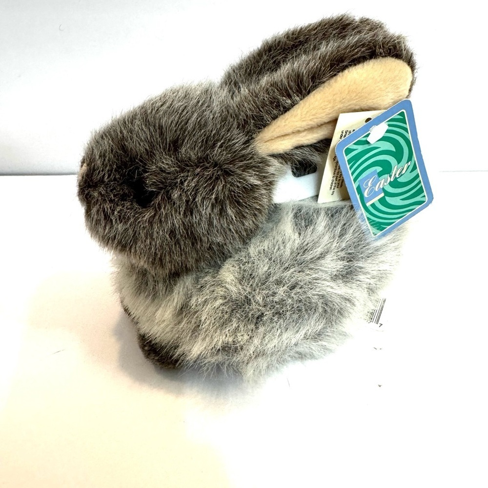 VTG Realistic Walmart Beanie Easter Bunny Gray Plushie Stuffie Rabbit Toy